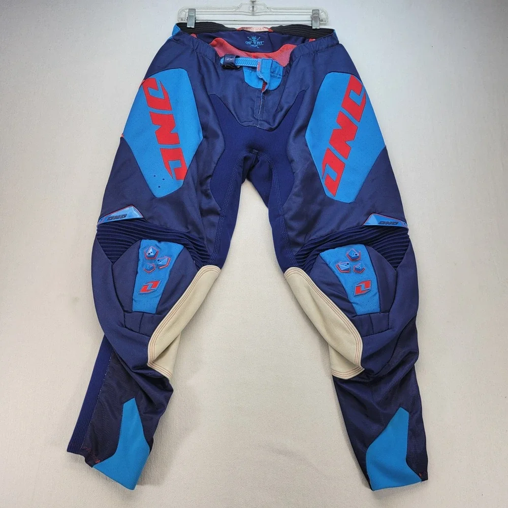 One Industries Defcon Moto Pants Mens 34 Blue Motocross Racing Gear - Picture 1 of 11